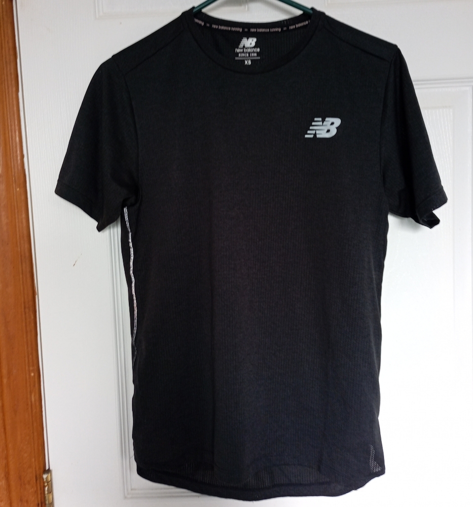 New Balance running t-shirt, extremely lightweight, black, men's x-small